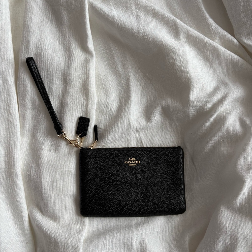 Coach Black Leather Wristlet